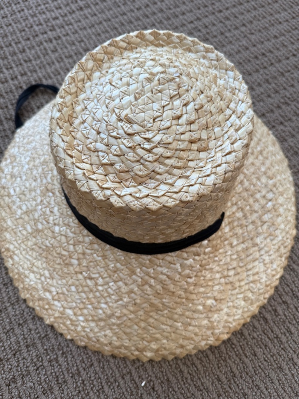 Lack Of Color Natural Straw Hat with Black Ribbon - Picture 4 of 4
